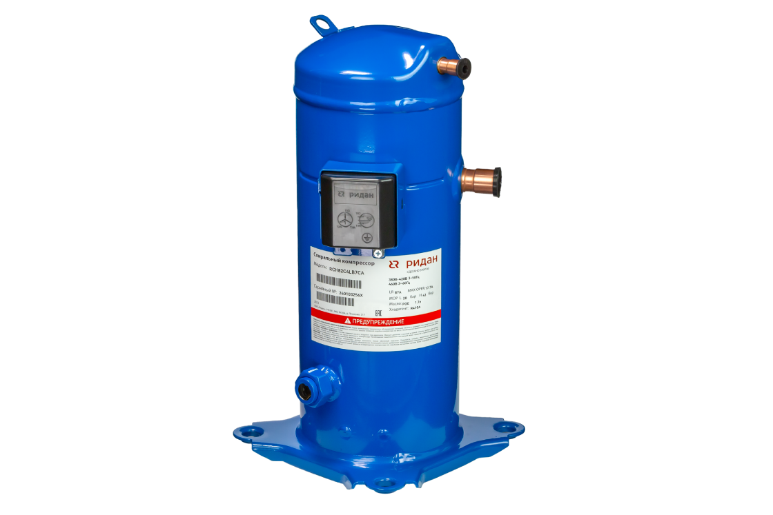 Ридан 141R8621 — Компрессор спиральный RCM51E4LB7CA, индивидуальная упаковка, хладагент R404A, номинальное напряжение 380-420 В / 3 фазы / 50 Гц & 460 В /3 фазы / 60 Гц